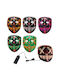 Carnival Mask Full Face with Stitches With Light (Μiscellaneous colours) 20x18cm