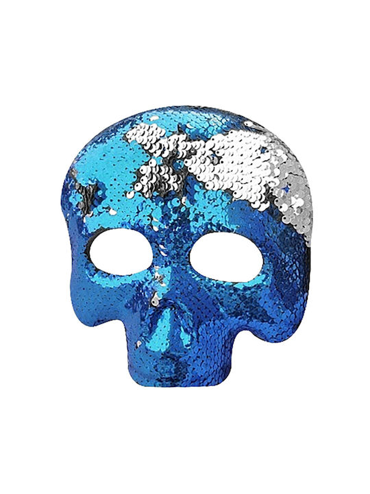 Karnevals- Maske Augenmaske Magische Pailletten Blau