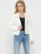 Only Women's Short Biker Jacket for Winter Cloud Dancer