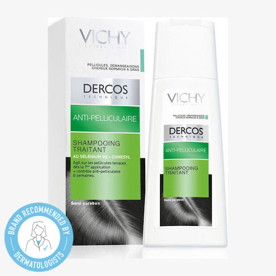 Vichy Dercos Anti-Dandruff Selenium DS Σαμπουάν κατά της Πιτυρίδας & της Σμηγματορροϊκής Δερματίτιδας για Λιπαρά Μαλλιά 200ml