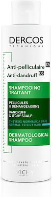 Vichy Dercos Anti-Dandruff Itchy Scalp Σαμπουάν κατά της Πιτυρίδας για Λιπαρά Μαλλιά 200ml