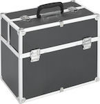 vidaXL Metallic Cosmetic Case Black 91833 H35xW37xD24cm