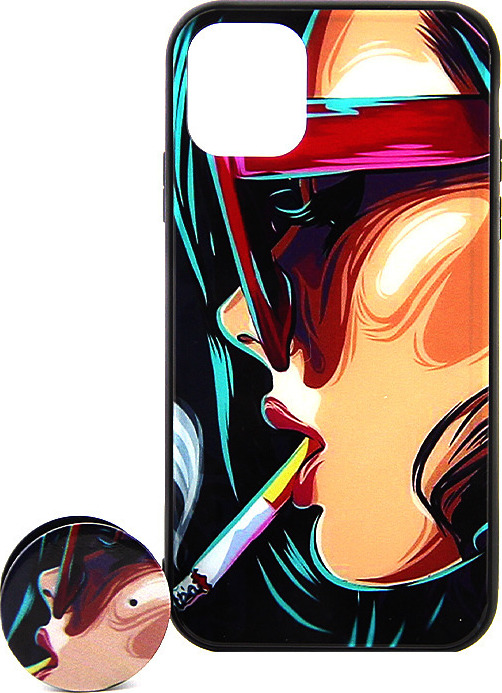 8hkh Glass Me Popsocket Girl Smoking Back Cover Gia Iphone 11 Pro Max Design Skroutz Gr