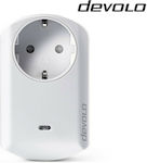 Devolo Home Control Smart Metering Plug Μονή Εξωτερική Πρίζα Ρεύματος Wi-Fi Λευκή