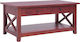 Rectangular Solid Wood Coffee Table Cherry L100xW55xH46cm