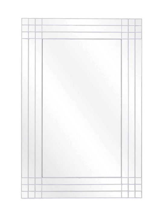 Inart Wall Mirror with White Plastic Frame 90x60cm 1pcs