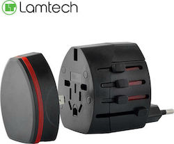 Lamtech Black Universal Travel Power Adapter Αντάπτορας Πρίζας από Universal σε Universal