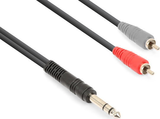 Vonyx Cable 6.3mm male - 2x 3.5mm male 3m (177.762)