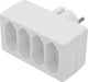 Hobby 4-Outlet T-Shaped Wall Plug White