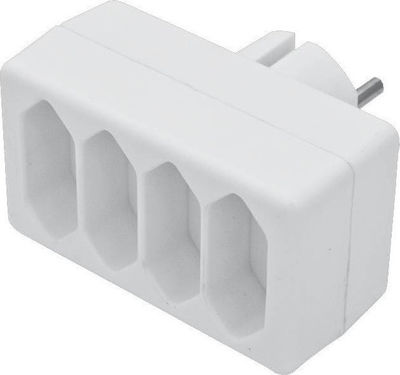 Hobby 4-Outlet T-Shaped Wall Plug White