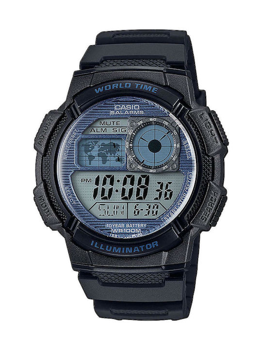 Casio World Time Illuminator Digital Ceas Bărbă...