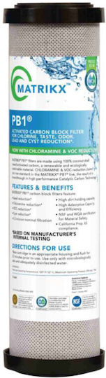 Matrikx Water Filter Cartridge Countertop and Under Sink from Activated Carbon 9"3/4 PB1 0.5 μm