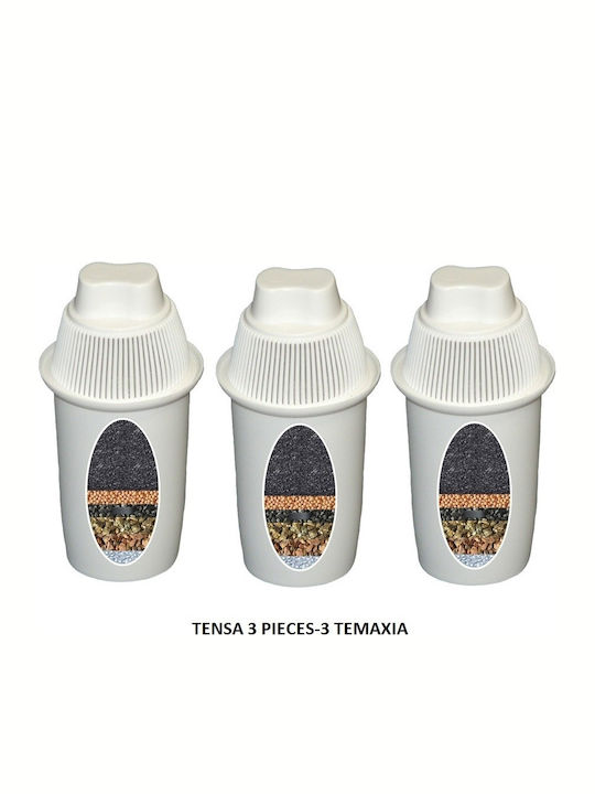 Tensa Water Filter Replacement for Pitcher made of Activated Carbon Carafe Cartridge 3pcs