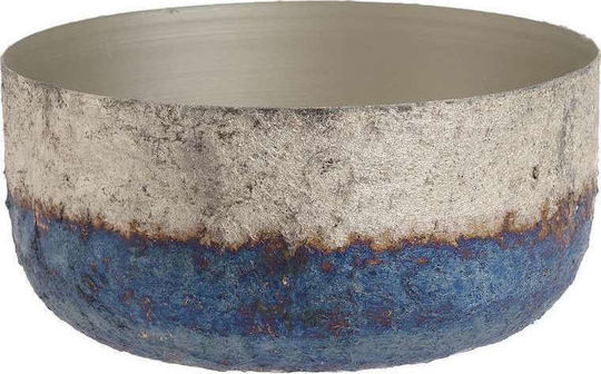 Inart Decorative Bowl Metal Blue 23x23x11cm