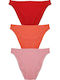 Βαμβακερά Women's Slip 3Pack Red/Coral/Pink