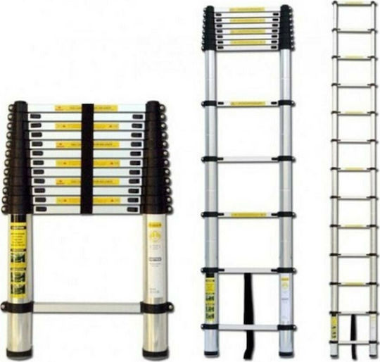 Telescopic Ladder Aluminum 15 of Steps with Maximum Height 4.4m