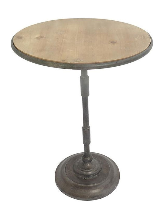 Round Wooden Side Table Natural L48xW48xH53cm