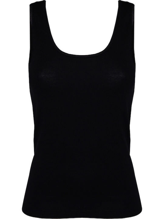 Women's Sleeveless Cotton T-Shirt Black 2Pack