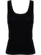 Women's Sleeveless Cotton T-Shirt Black 2Pack