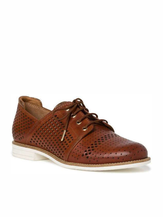 Women's Leather Oxford Shoes Tabac Brown