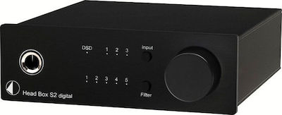 Pro-Ject Audio Head Box S2 Digital Black Επιτραπέζιος Ψηφιακός Ενισχυτής Ακουστικών 2 Καναλιών με DAC, USB και Jack 6.3mm