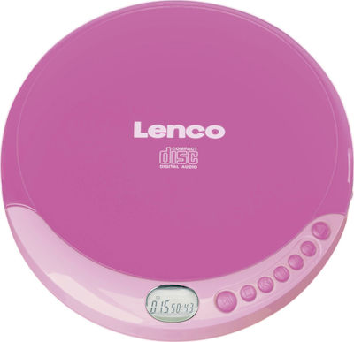 Lenco Φορητό Ηχοσύστημα CD-011 με CD σε Ροζ Χρώμα