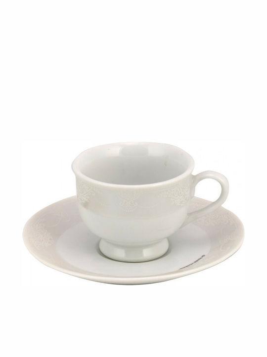 WM Collection Adelle Set Tassen Kaffee aus Porzellan 100ml 6Stück