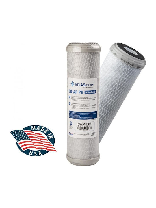 Atlas Filtri Countertop and Under Sink Water Filter Replacement made of Activated Carbon 10" CB-AF PB 10SX 0.5 μm