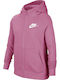 Nike Αθλητική Παιδική Ζακέτα Φούτερ με Κουκούλα Ροζ Sportswear
