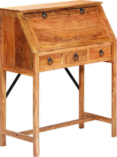 Secretar De Birou Din Lemn Masiv Bej 107x40x90cm