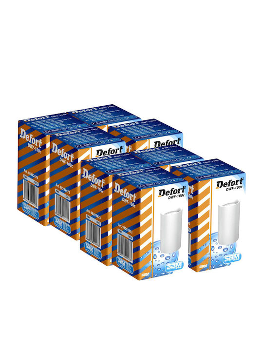 Defort Ersatz-Wasserfilter für Wasserhahn aus Aktivkohle DWF-100c 5 μm (Mikrometer) 8Stück