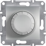 Schneider Electric Asfora Recessed Simple Front Dimmer Switch Rotary 600W Silver