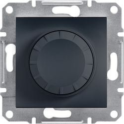 Schneider Electric Asfora Recessed Simple Front Dimmer Switch Rotary 600W Black EPH6400171