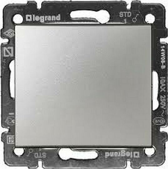 Legrand Valena 06 Recessed Electrical Wall Switch One-Way Without Frame Aller Retour Brilliant Aluminium