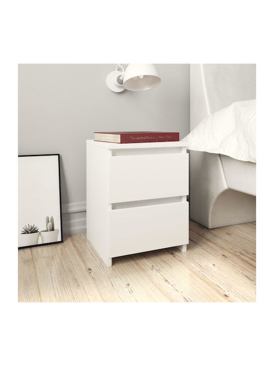 White Wooden Bedside Table 30x30x40cm