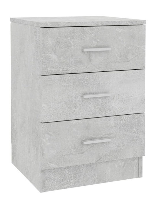 Wooden Bedside Table Gray 38x35x56cm