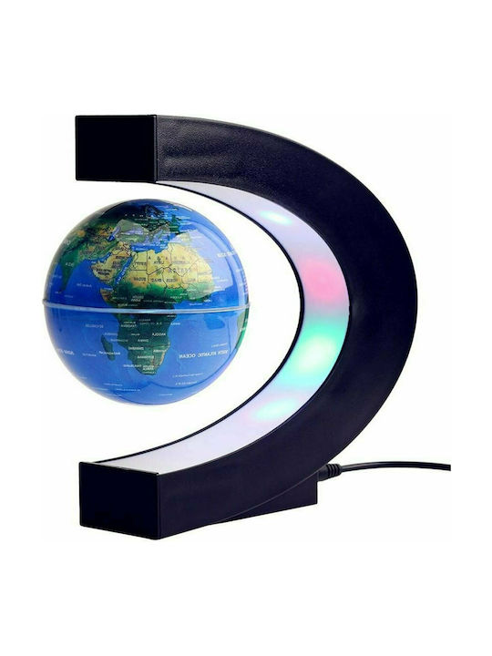 Floating Illuminated World Globe with Diameter 8.5cm and Height 18cm