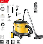 F.F. Group DVC 15 Pro Wet-Dry Vacuum for Dry Dust & Debris 800W with Waste Container 15lt