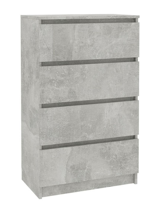 Wooden Chest of Drawers with 4 Drawers Gray 60x...