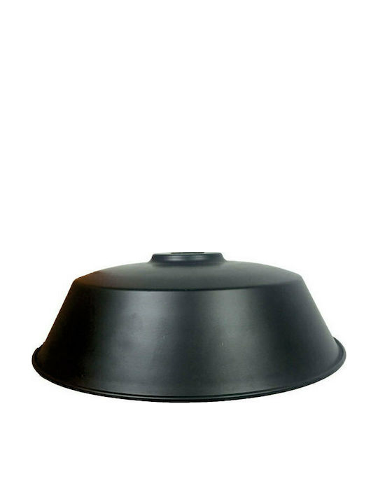 Eurolamp Συρος Στρογγυλό Καπέλο Φωτιστικού Μαύρο με Διάμετρο 36cm
