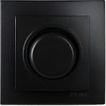 Nilson Recessed Simple Front Dimmer Switch Rotary 300W Black