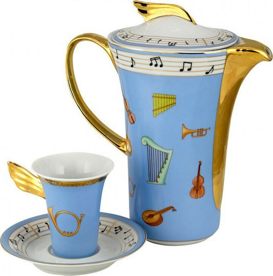 WM Collection Σετ Τσαγιού από Πορσελάνη 1350ml 9τμχ