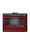 Salgueda Saphire E865-MN4 Wood Cassette Fireplace Insert Air Duct Connection with Straight Window 18kW Red