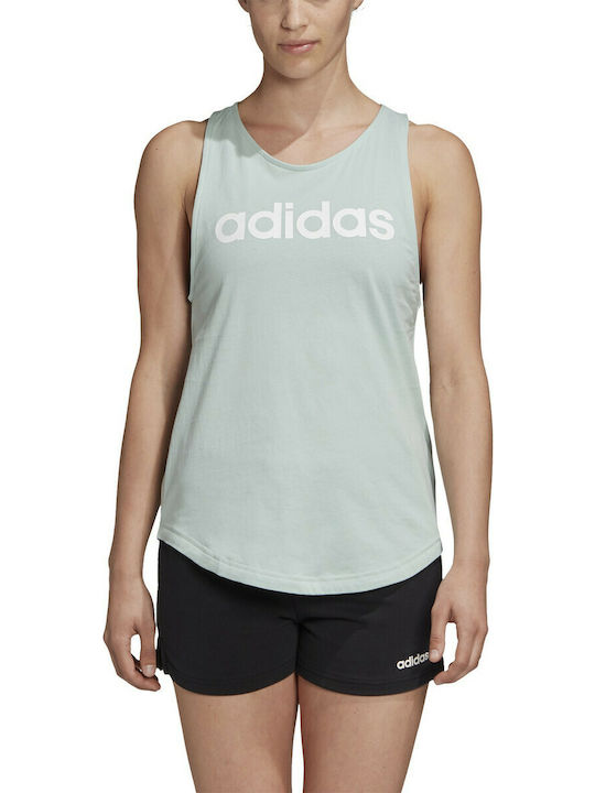 Adidas Essentials Linear Αμάνικη Γυναικεία Αθλητική Μπλούζα Τιρκουάζ
