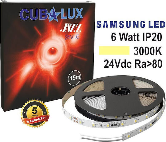 Cubalux LED Strip 24V Warm White Light 15m Type SMD2835