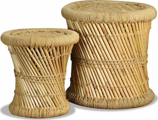 Hölzernes Gartenhocker Braune 2Stücke 39x39x37cm Hölzernes Gartenhocker Braune 2Stücke 39x39x37cm