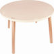 Round Kids Table made of Wood Beige