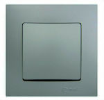 Makel Lillium Recessed Electrical Lighting Wall Switch with Frame Basic Matte Silver