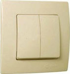 Makel Recessed Electrical Lighting Wall Switch with Frame Basic Beige 32010103