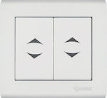 Makel Recessed Electrical Rolling Shutters Wall Switch with Frame Basic White 41001279